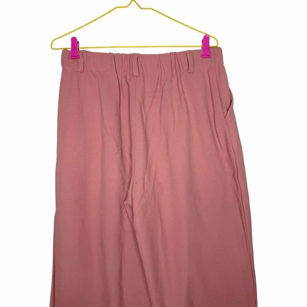 NEW Halara Wide Leg Work Pants XL Regular Pink High Waisted Stretch Pull On Offi